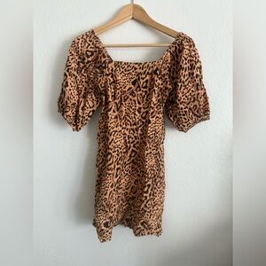 Billabong leopard puff sleeve dress